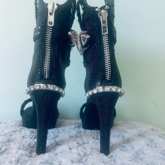 Dolls Kill “NWT” Western Cowgirl Shine Rhinestone Heels - Picture 4 of 7